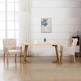 vidaXL Jedilni stol z naslonjali za roke bež blago | Shoptok.si