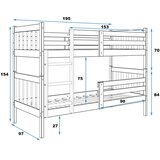 Molarem Home Drveni dječji krevet na kat Kacper - svijetlo drvo - 190x90 cm | shoptok.hr