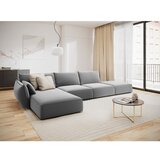 Mazzini Sofas Svetlo siva žametna kotna sedežna garnitura z ležalnikom (levi kot) Vanda – | Shoptok.si
