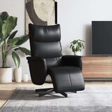  Naslanjač z naslonom za noge črno umetno usnje | Shoptok.si