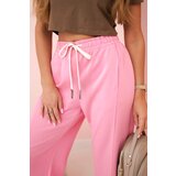 Kesi Włoski Butter trousers tied at the waist pink | Shoptok.si