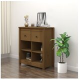  Komoda smeđa boja meda 70 x 35 x 80 cm od masivne borovine | shoptok.hr
