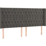  Uzglavlje s ušima tamnosivi 203x16x118/128 cm baršunasti | shoptok.hr