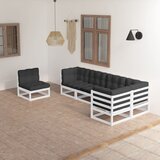The Living Store Vrtna sedežna garnitura 6-delna z blazinami trdna borovina - Vrtna Sedežna Garnitura, (21421963) Cene