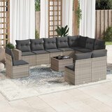  11-dijelni set vrtnih sofa poliratan s jastucima svijetlosivi | shoptok.hr