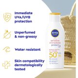Nivea SUN Sensitive Immediate losjon za sončenje za občutljivo kožo SPF 50+ 200 ml | Shoptok.si