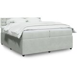vidaXL Box spring postelja z vzmetnico svetlo siva 200x200 cm žamet | Shoptok.si