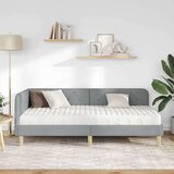 vidaXL Kotna postelja z vzmetnico Svetlo siva 90 x 190 cm blago | Shoptok.si