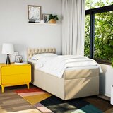  Okvir kreveta s oprugama i madrac krem 80x200 cm od tkanine | shoptok.hr