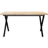  Stolić za kavu X-oblika 80x80x45,5 cm od borovine i čelik | shoptok.hr