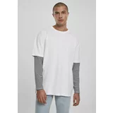 Urban Classics Oversized Double Layer Striped LS Tee White