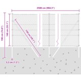 vidaXL Heksagonalna ograja Siva 1,4x25 m Jeklena | Shoptok.si