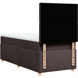 vidaXL Box spring postelja z vzmetnico temno rjav 90x190 cm blago, (21290987) | Shoptok.si