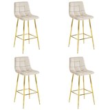  Barski stolac ARCETO - Bež Baršun / Zlatne Noge x 4 | shoptok.hr