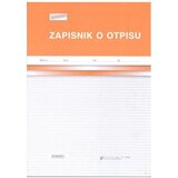 NARODNE NOVINE-UT VII-16 ZAPISNIK O OTPISU; Blok 100 listova, 21 x 29,7 cm | shoptok.hr