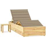Maison Chic Vrtni Ležalnik - Sončna ležalnik z mizico in blazino impregnirana borovina, (22043305) | Shoptok.si