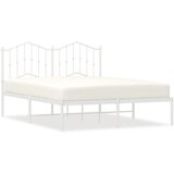  The Living Store Kovinski posteljni okvir z vzglavjem bel 135x190 cm - Posteljni Okvir, (21452260) | Shoptok.si