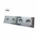 Wise Modularni panel sa 4 utičnice - aluminijumski panel srebrni | ePonuda.com