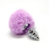 Alive metal anal fluffly twist plug s purple Cene