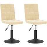 Maison Chic Vrtljiv Jedilni stoli - Vzorci stoli 2 kosa krem žamet A1623, (22031237) | Shoptok.si