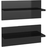 vidaXL Stenska polica 2 kosa visok sijaj črna 40x11,5x18 cm, (20765207) | Shoptok.si