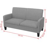  Kauč Dvosjed 135x65x76 cm Svijetlo Sivi | shoptok.hr