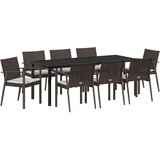  Vrtni set za objed 9 pcs Smeđa i crna PE ratan | Eponuda.com