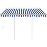  Automatska tenda na uvlačenje sa stupovima 3x2 5 m plavo-bijela | shoptok.hr