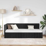  Kutni okvir kreveta s uzglavljem Crna 80 cm x 200 cm Baršun | shoptok.hr