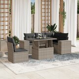  6-dijelni set vrtnih sofa od poliratana s jastucima svjetlosivi | shoptok.hr