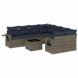 Vrtni set od 9 dijelova s jastucima, sivi poliratan | shoptok.hr