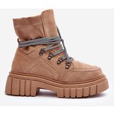 Boto Women's Boots Suede Lace-Up Dark Beige Acorn | Eponuda.ba
