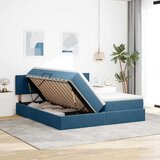  Postelja s shranjevanjem z vzmetnico Temno modra 100 x 200 cm, (5000100991) | Shoptok.si