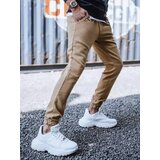 DStreet Spodnie męskie dresowe typu jogger kamelowe