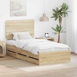  Krevetna konstrukcija s ladicama Sonoma hrast 100 x 200 cm | shoptok.hr