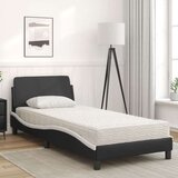 vidaXL Krevet s madracem crno-bijeli 90 x 190 cm od umjetne kože | shoptok.hr
