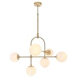  Endon 90842 - Luster na štapu 6xE14/7W/230V mesing/bela | Eponuda.com