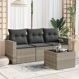 vidaXL 4-dijelni set vrtnih sofa s jastucima svijetlosivi poliratan Cijene