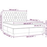  Box spring postelja z vzmetnico črna 160x200 cm blago, (20791640) | Shoptok.si
