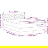 vidaXL Box Spring Postelja s Črnim Mattressom in LED Osvetlitev 140x200 cm iz Žameta | Shoptok.si