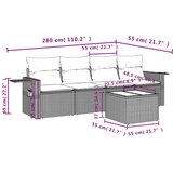vidaXL 5-dijelna vrtna garnitura od poliratana s jastucima crna | shoptok.hr