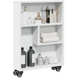 vidaXL Uska kolica za pohranu bijela 48x13x68 cm od konstruiranog drva Cijene