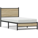 Maison Chic Kovinski Posteljni okvir - Enojna postelja - Postelja za odrasle brez vzmetnice sonoma hrast 90x200 cm, (21695702) Cene