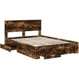  Konstrukcija postelje z vzglavjem Dimljeni oreh 150 x 200 cm, (5000104120) | Shoptok.si