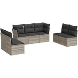 Maison Chic Seti vrtnega pohištva - Vrtna garnitura - Vrtni pohištvo set 7-delna z blazinami siv poli ratan, (21801510) | Shoptok.si