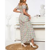 Resti Women's white and pink maxi dress with floral print - Clothing | Shoptok.si