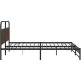  Metalni okvir kreveta bez madraca smeđa boja hrasta 200x200 cm | shoptok.hr