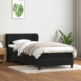 vidaXL Box spring postelja z vzmetnico črna 80x220 cm žamet | Shoptok.si