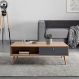 Bessagi Home retro klubska miza lena, hrast, siva | Shoptok.si