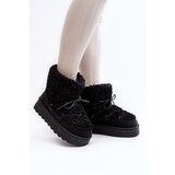 Boto Women's Lace-Up Snow Boots with Thick Sole Black Loso | Shoptok.si